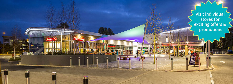 Abbey Wood Shopping Park at night